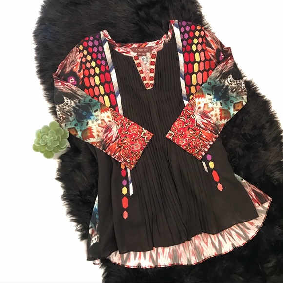 Anthropologie Ranna Gill Embroidered Peasant Top - Picture 3 of 8